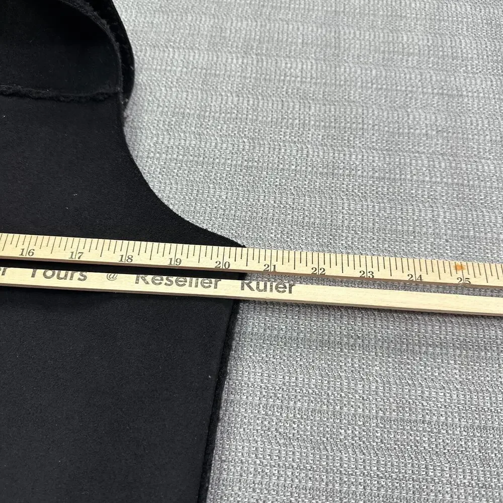 Ralph Lauren Suede‎ Vest Womens Small Black Western Outdoors Fleece Lined Hooded
